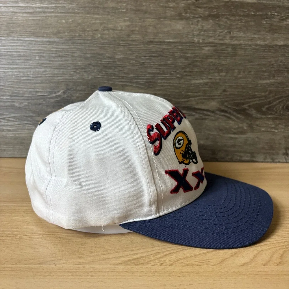 Vintage Denver Broncos Hat Cap Snapback White Blue Superbowl XXXII Logo 7